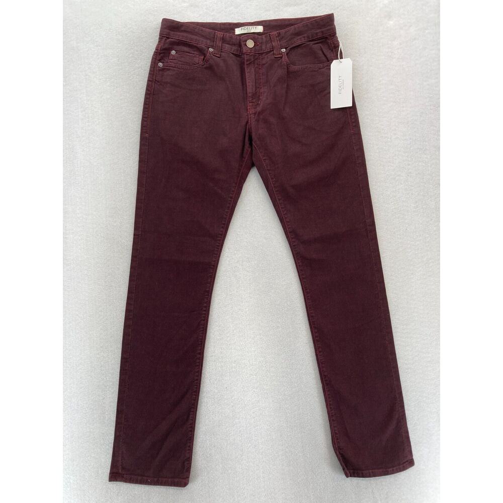 Fidelity Denim Torino Chino Pants Mens 32x32 Slim Merlot Red Nap‎ Tweed Stretch